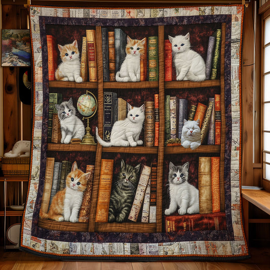 Bookshelf Cat WY0911016CL Quilt