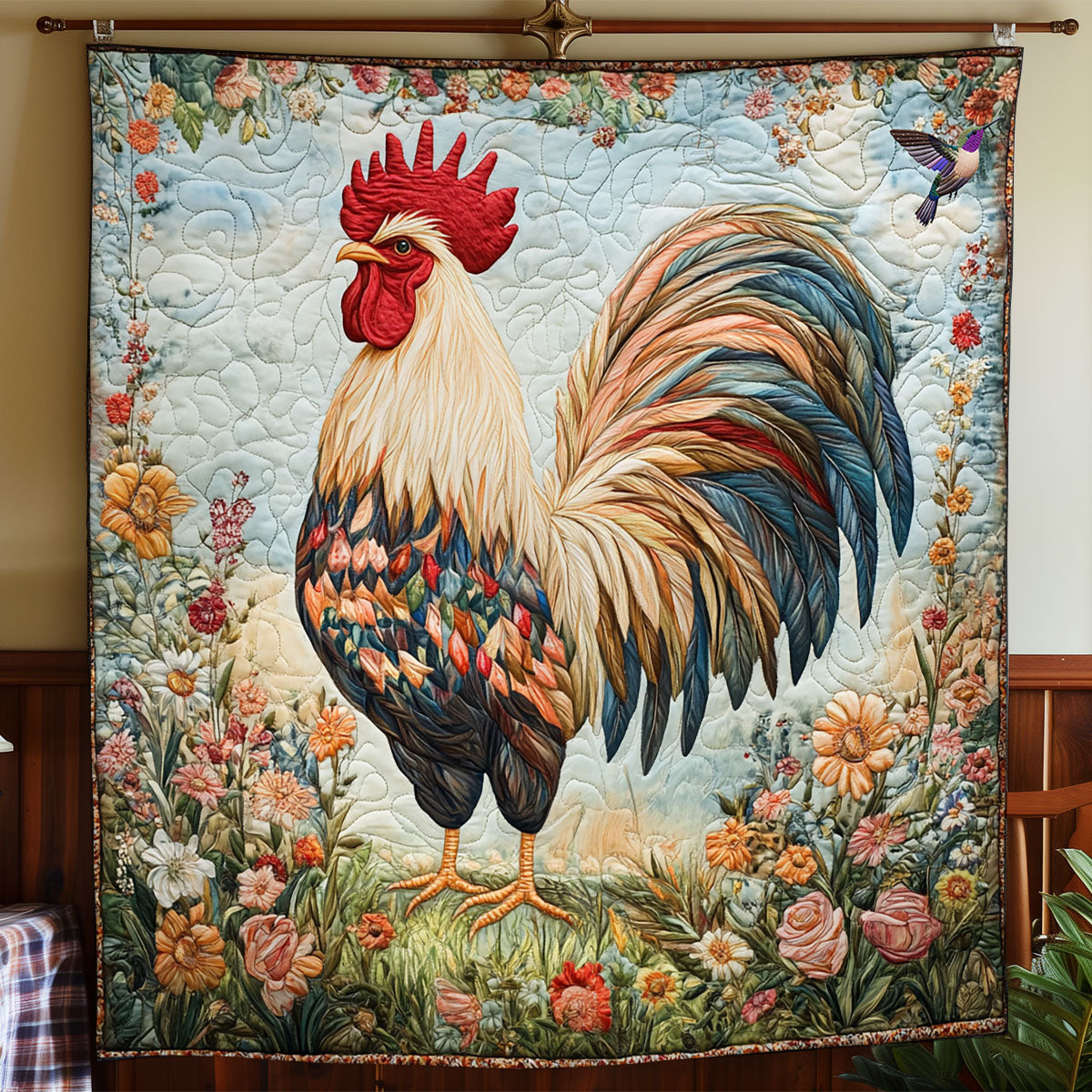 Garden Chicken WY1911072CL Quilt