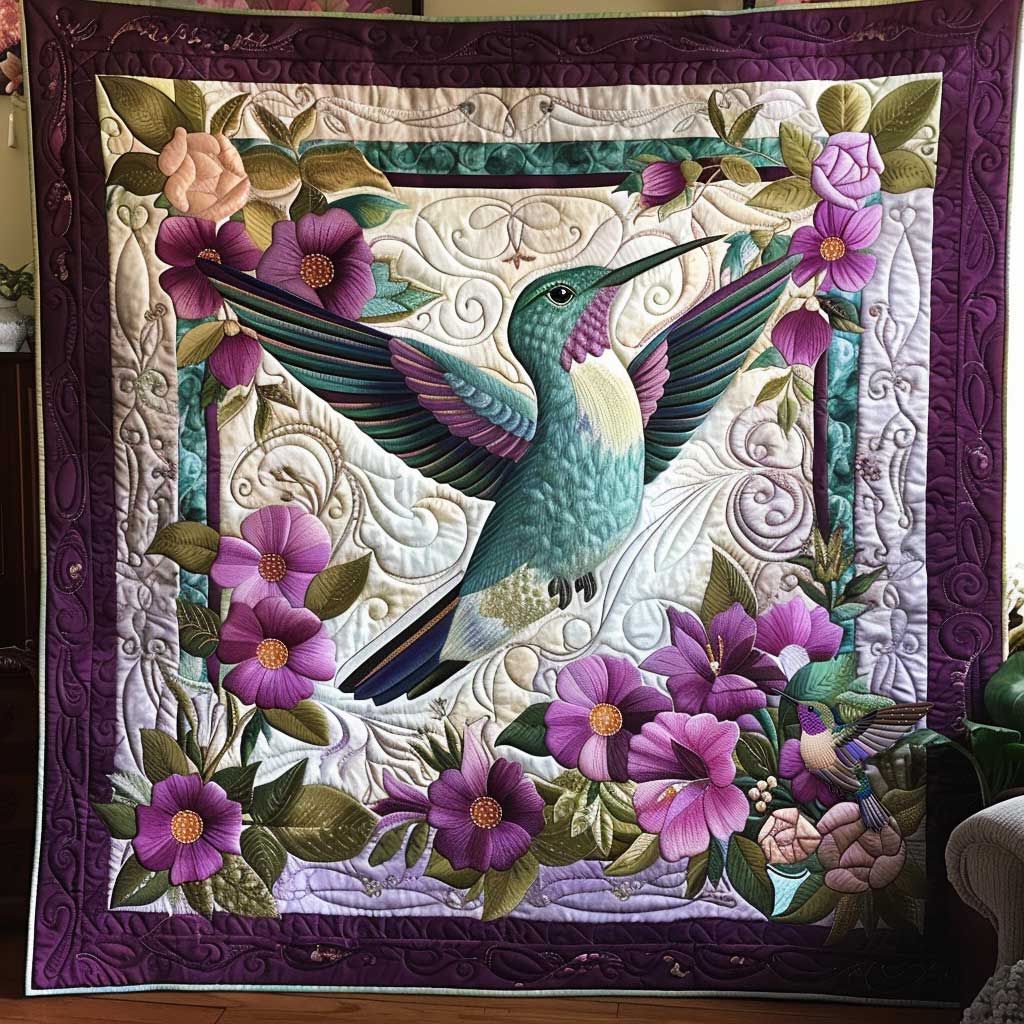 Hummingbird And Wildflower Dance WN2310026CL Quilt
