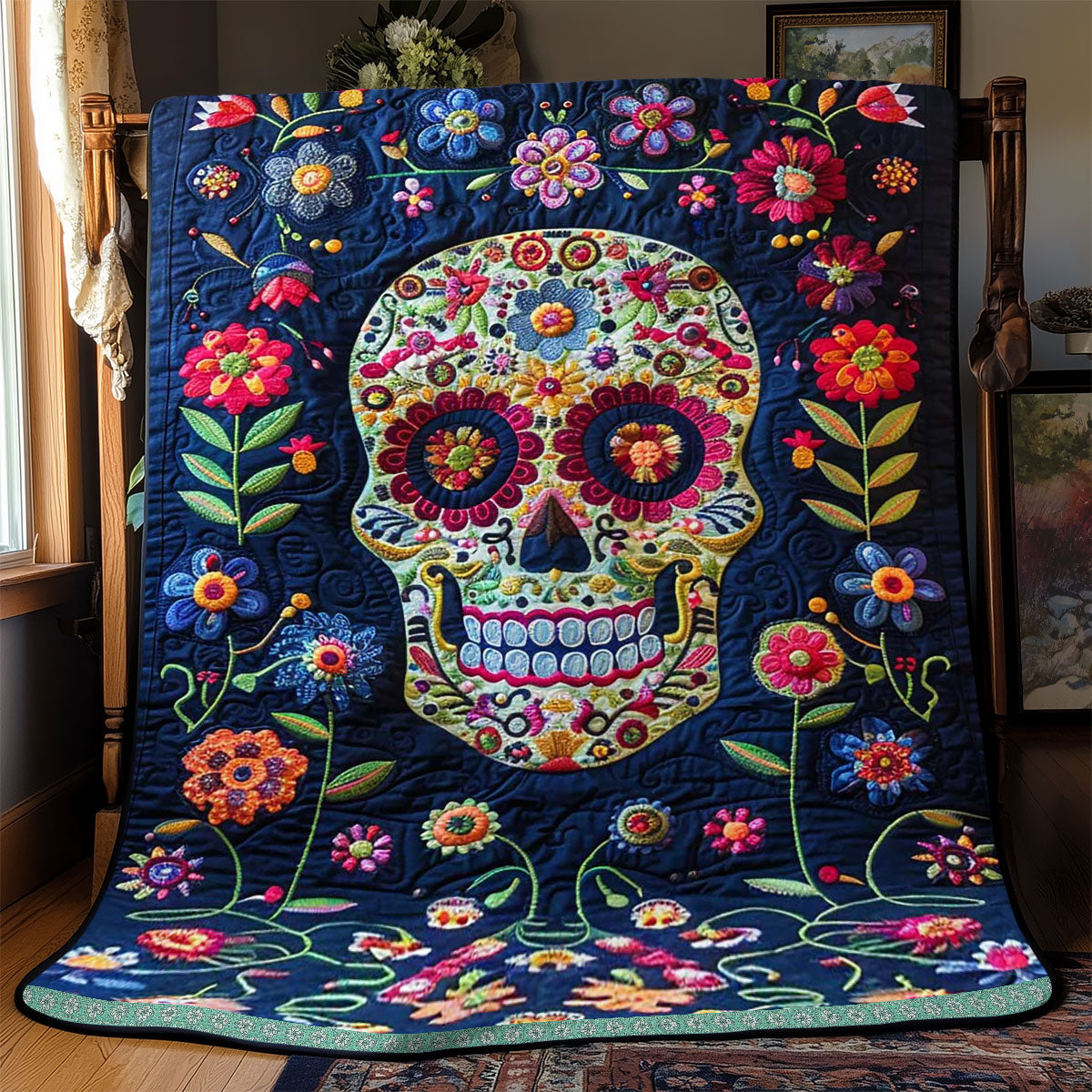 Day Of The Dead Sugar Skull WJ1309026CL Quilt