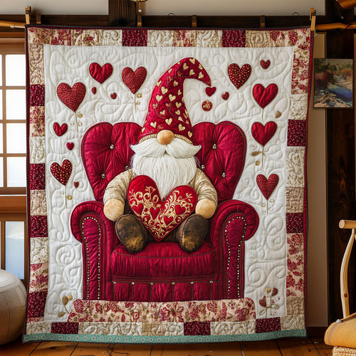 Charming Gnome Hearts WX1112011CL Quilt