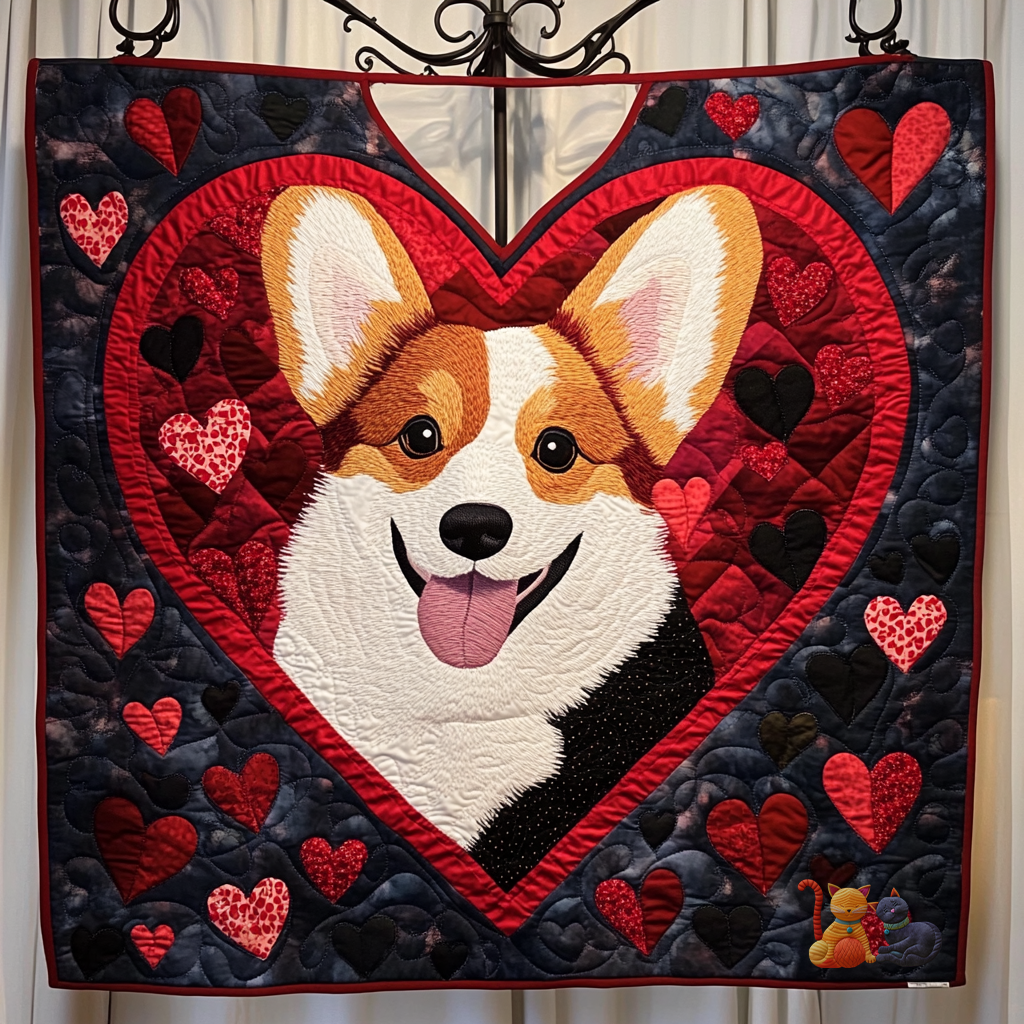 Corgi In Heart XR0612020CL Quilt