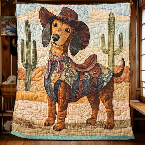 Cowboy Dachshund WP1909045CL Quilt