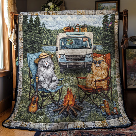 Camping Day Of Cat WY0611030CL Quilt