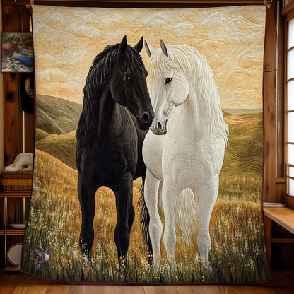 Sunset Couple Horse WY2311040CL Quilt