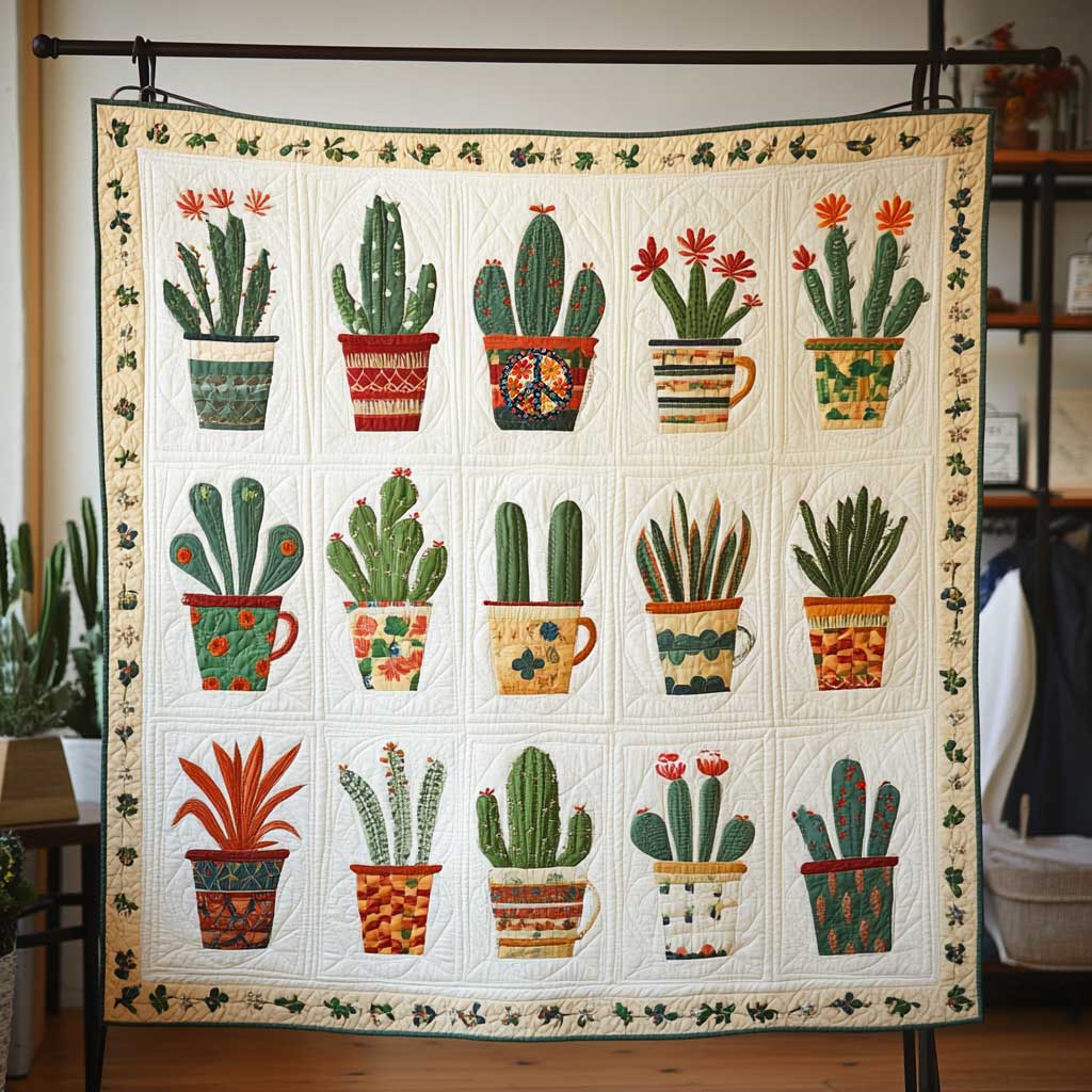 Whimsical Cactus Collection WP0212053CL Quilt