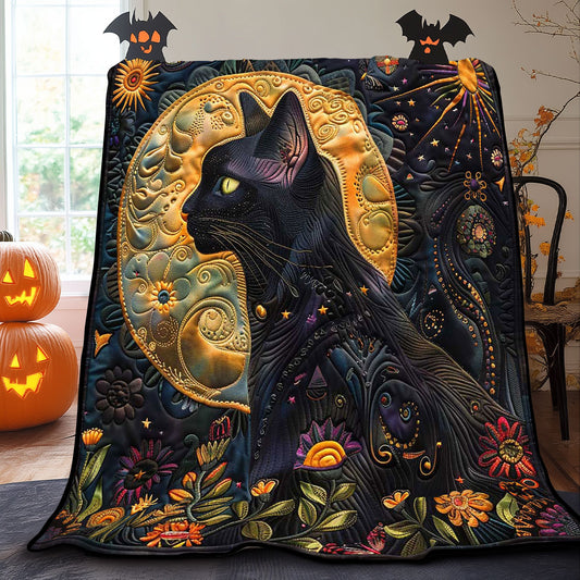 Floral Mysterious Cat WP0909030CL Quilt