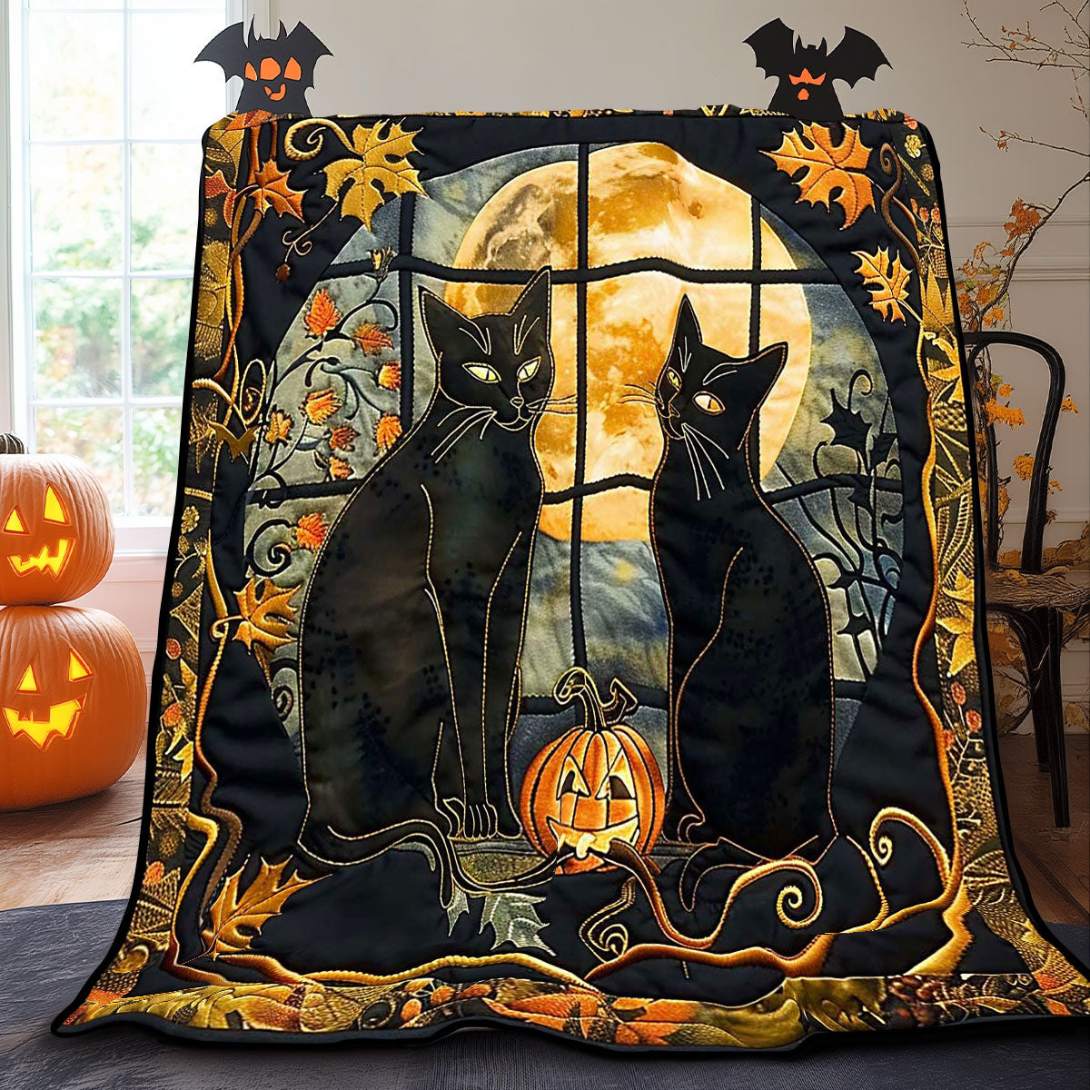 Halloween Black Cat WP0909026CL Quilt