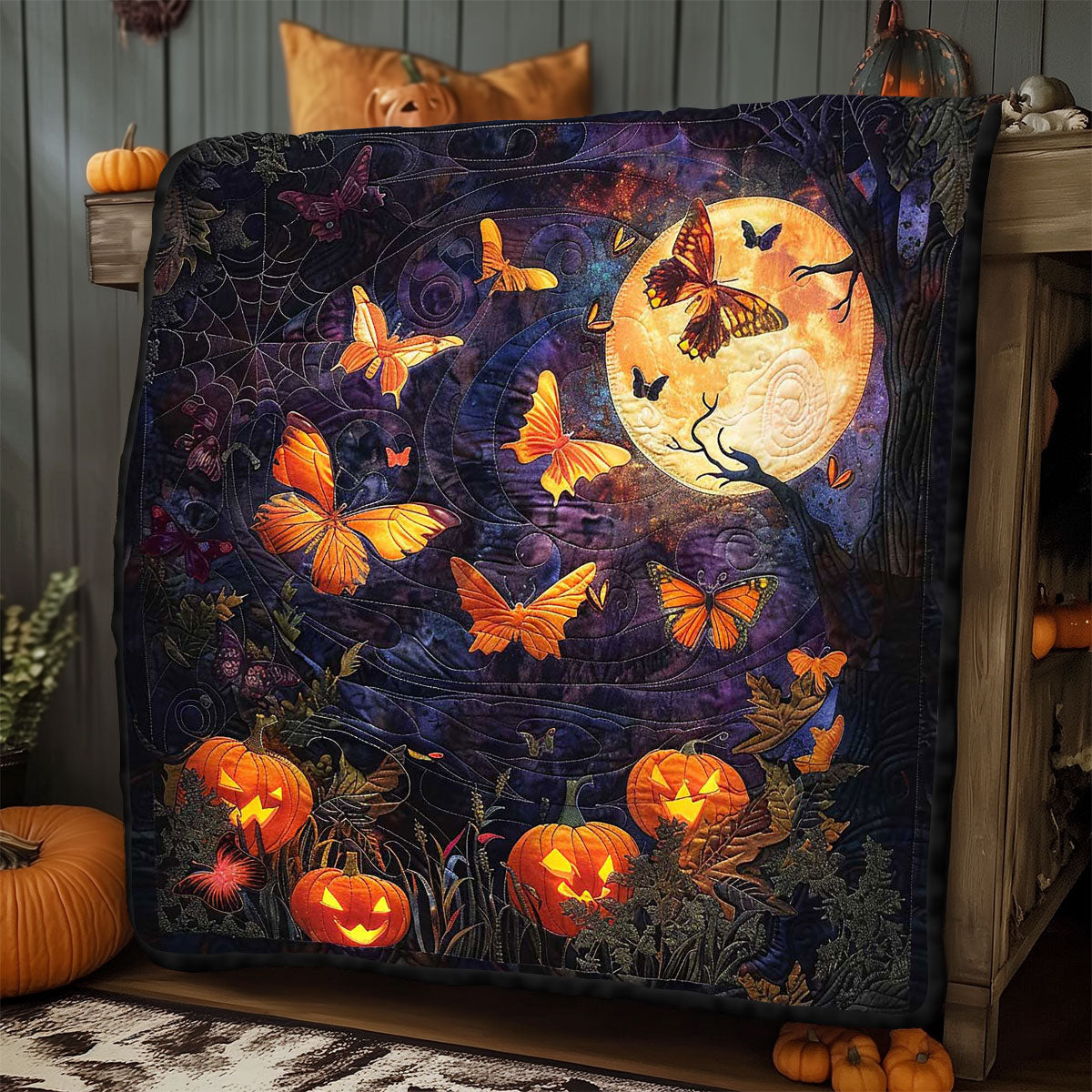 Feast Butterfly Halloween WP2108017CL Quilt