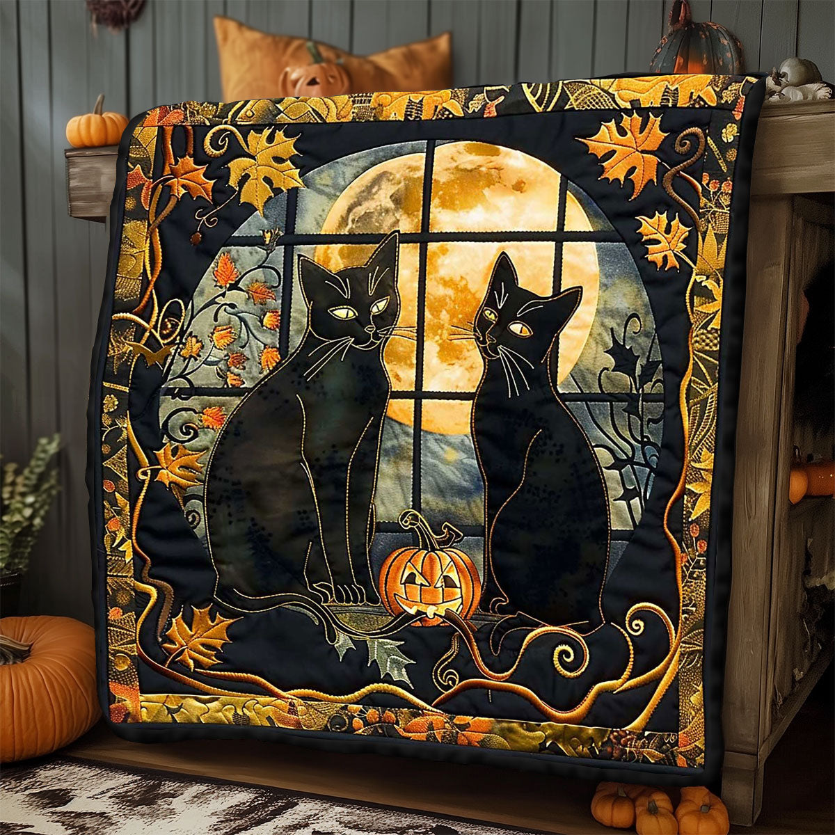 Halloween Black Cat WP0909026CL Quilt