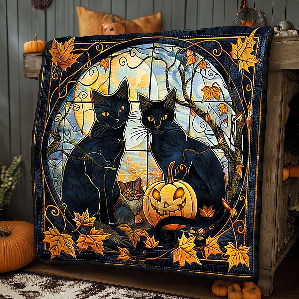 Wicked Halloween Cat WP0909023CL Quilt