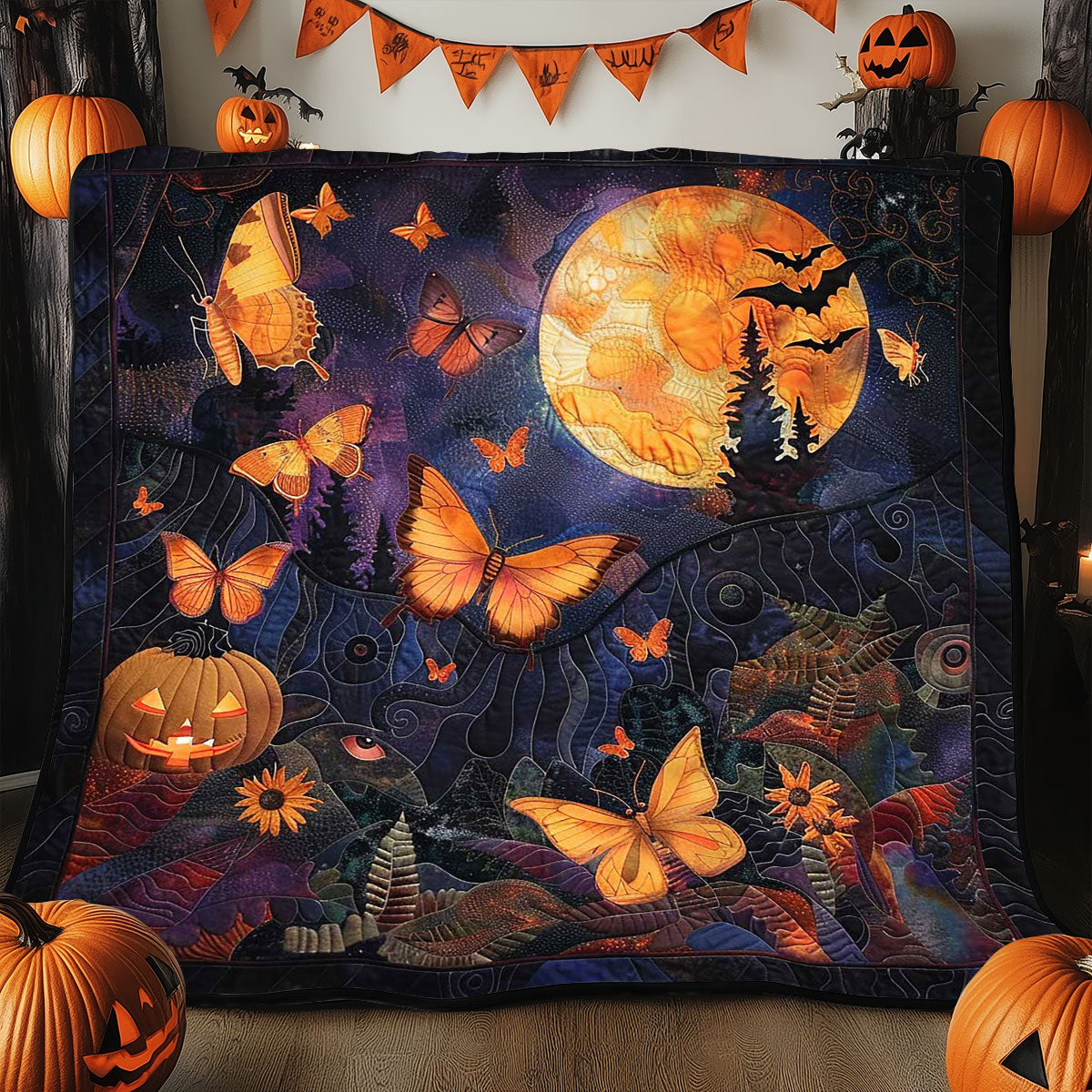 Butterfly Night Halloween WP2108009CL Quilt