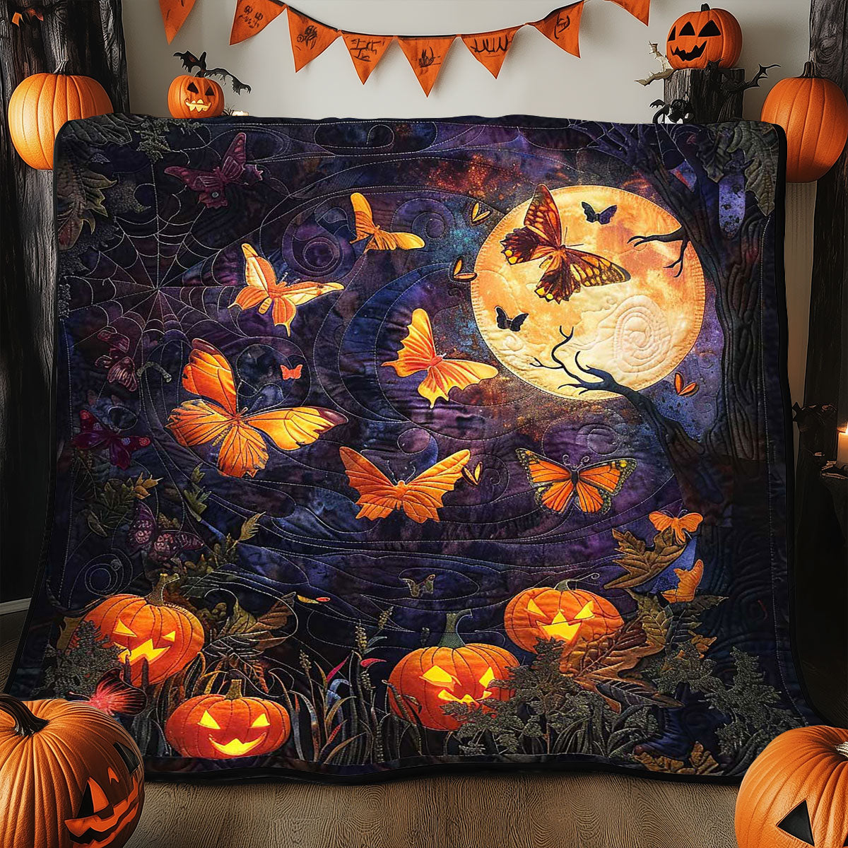 Feast Butterfly Halloween WP2108017CL Quilt