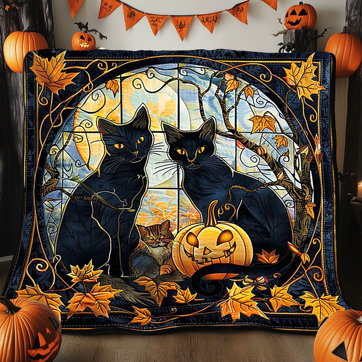 Wicked Halloween Cat WP0909023CL Quilt