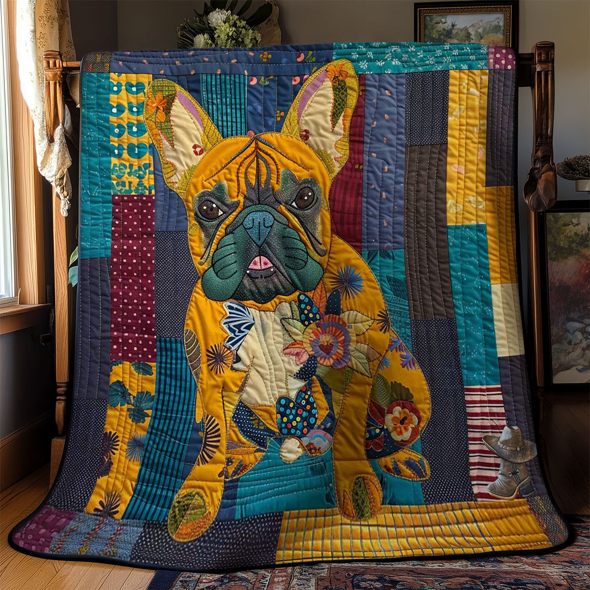 Quirky French Bulldog WN1510009CL Quilt