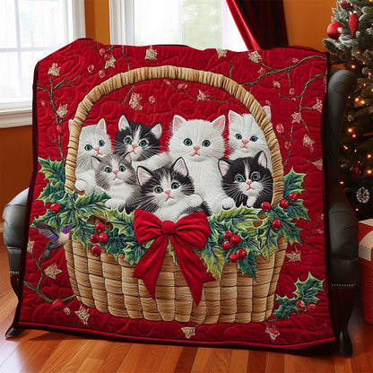 Christmas Basket Kitten WY0612025CL Quilt