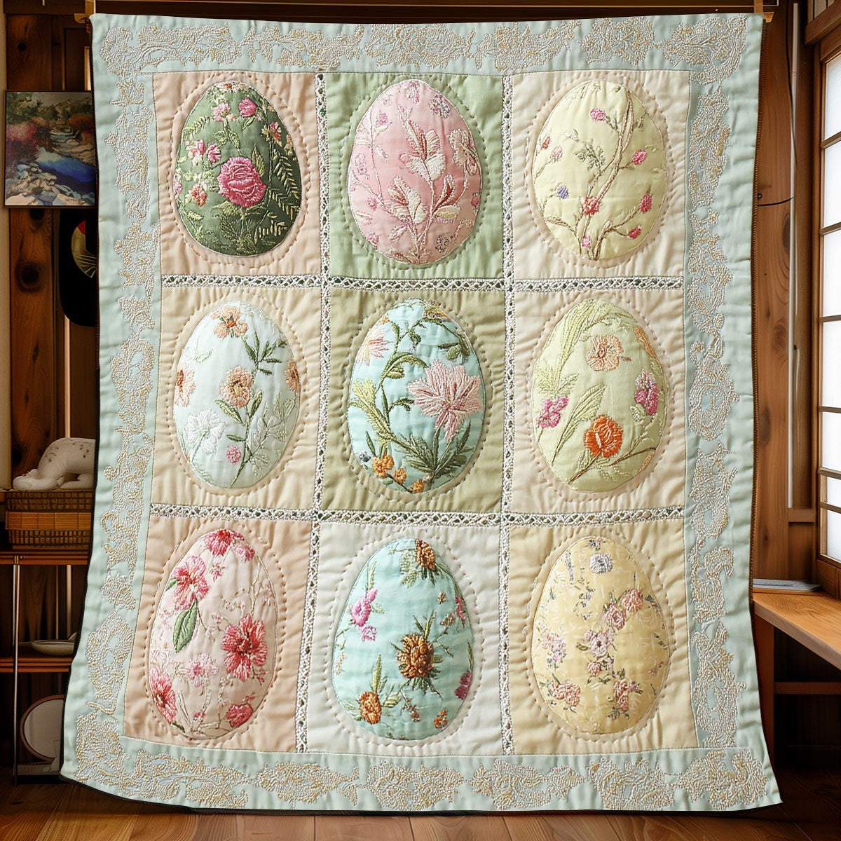 Easter Eggs XB2003004CL Quilt