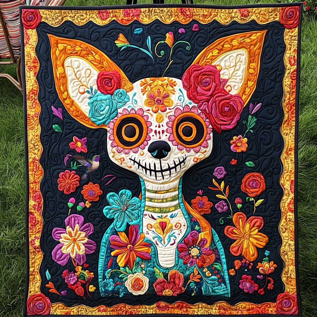 Chihuahua's Floral Celebration WN0910070CL Quilt