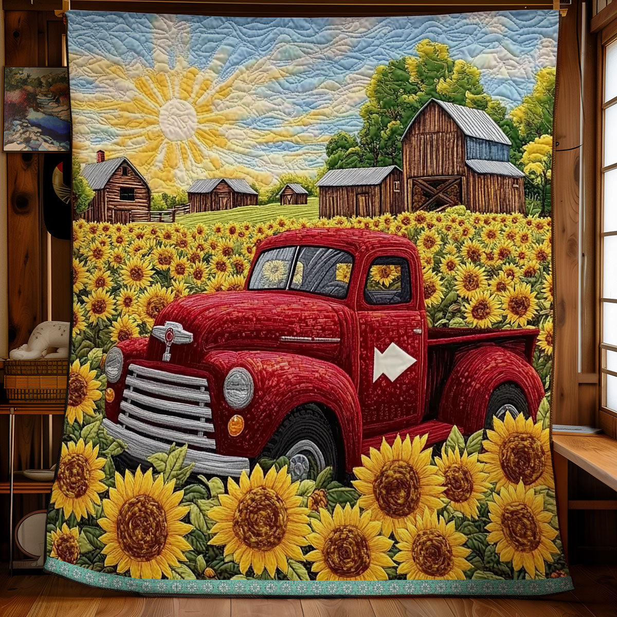Sunflower Truck WX1311042CL Quilt