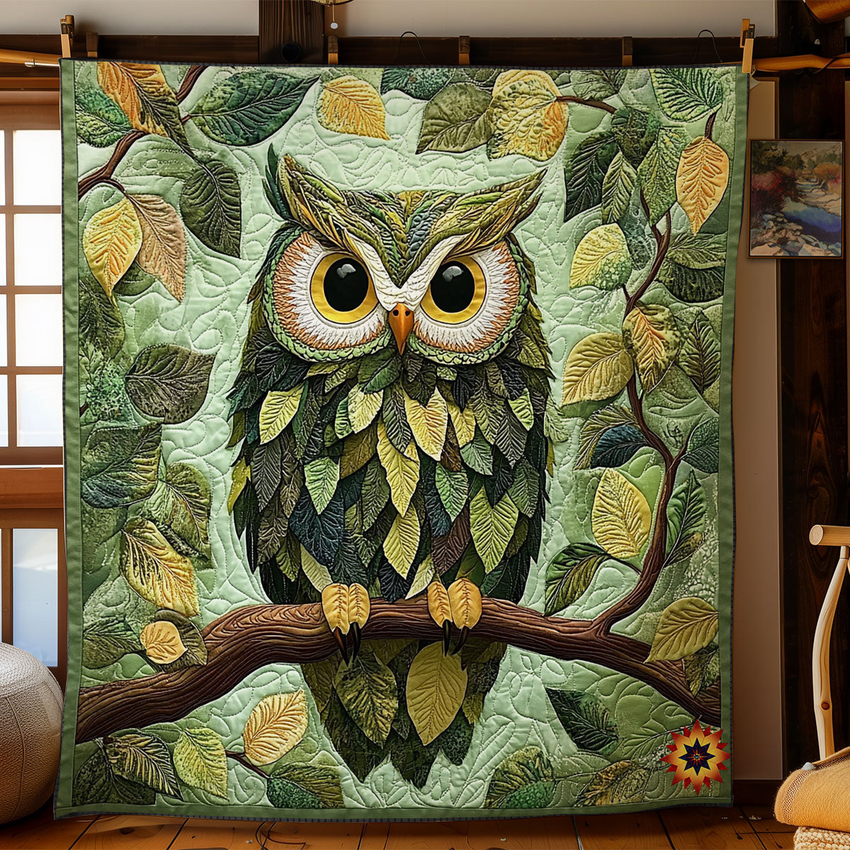 Leaves Owl WY1911096CL Quilt