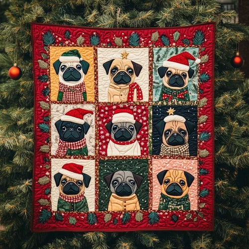 Pug Red And Snow WN2709179CL Quilt