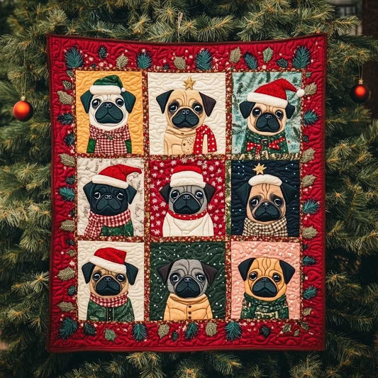 Pug Red And Snow WN2709179CL Quilt