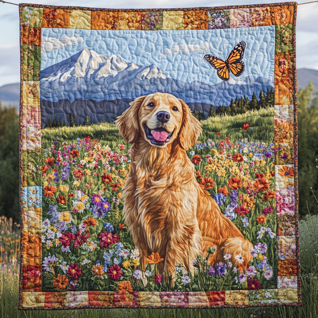Golden Retriever Flower WT0701001CL Quilt