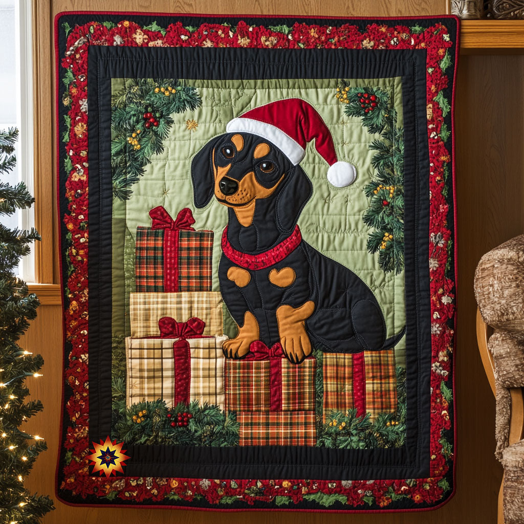 Dachshund Christmas WX0811012CL Quilt