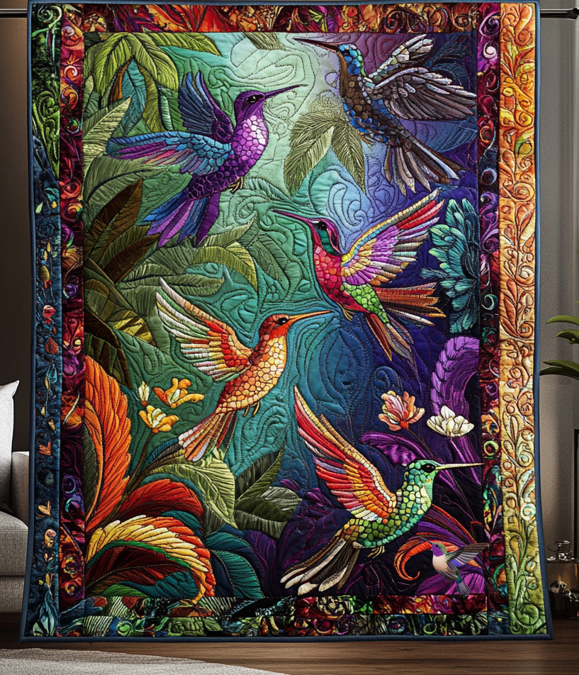 Hummingbird Tropical Forest  WU0411010CL Quilt