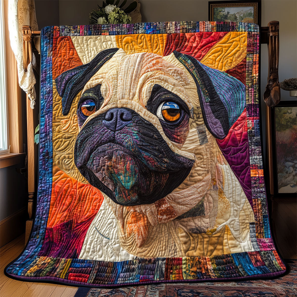 Adorable Pug WX0303058CL Quilt