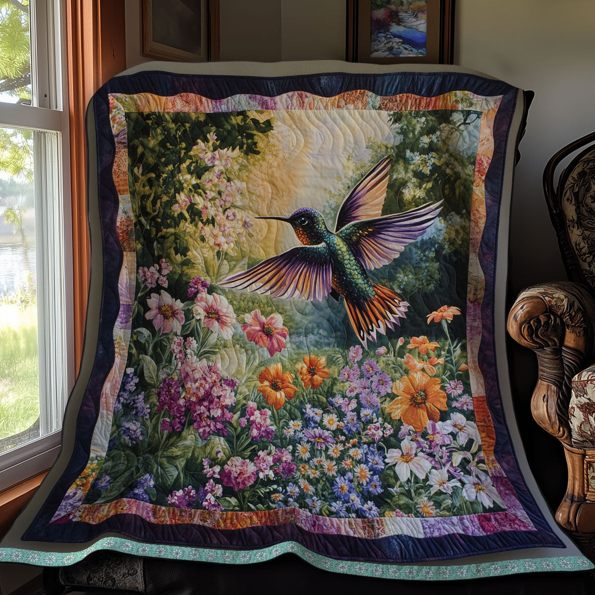 Flower Garden Hummingbird WT2709013CL Quilt