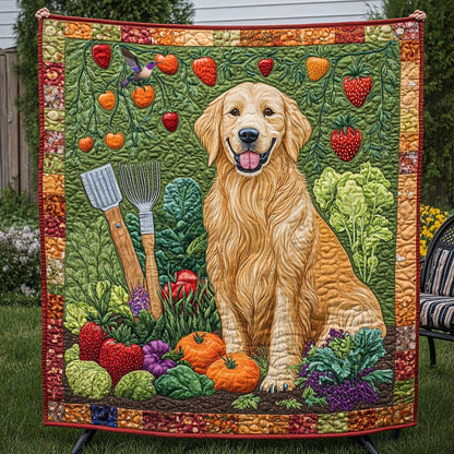 Golden Retriever's Garden Feast WN0810057CL Quilt