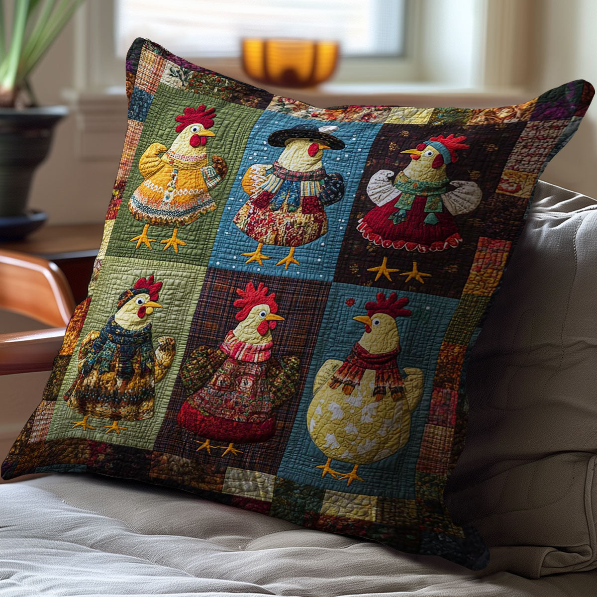 Chicken WJ0110031CL Quilt Pillow Case