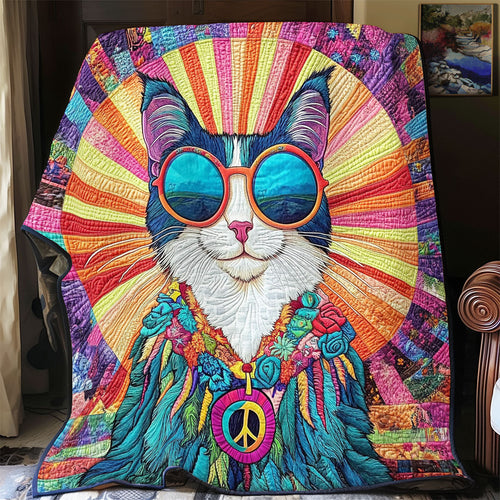 Hippie Cat Abstract WY0801031CL Quilt