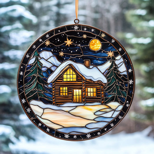 House In Night Forest WY2202163CL Suncatcher