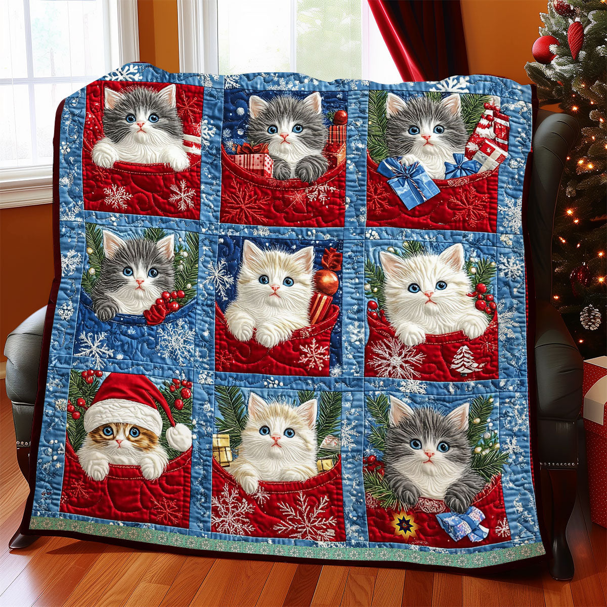 Christmas Kitty WJ0312005CL Quilt