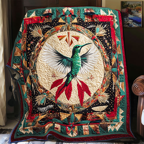 Hummingbird In Trigger Circle WY0201034CL Quilt