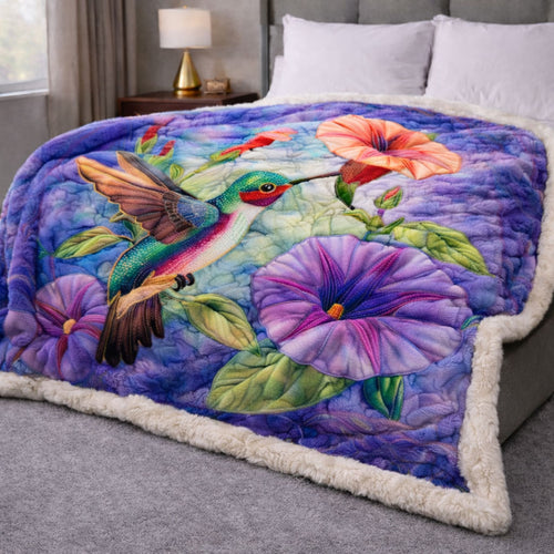 Hummingbird Glory CW2701001CL Faux Fur Throw Blanket