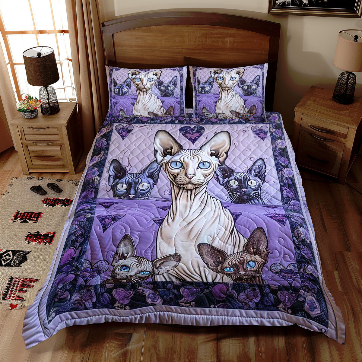 Purple Sphynx WJ2409030CL Duvet Cover Set