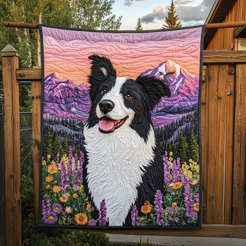 Border Collie Flower WT0410008CL Quilt