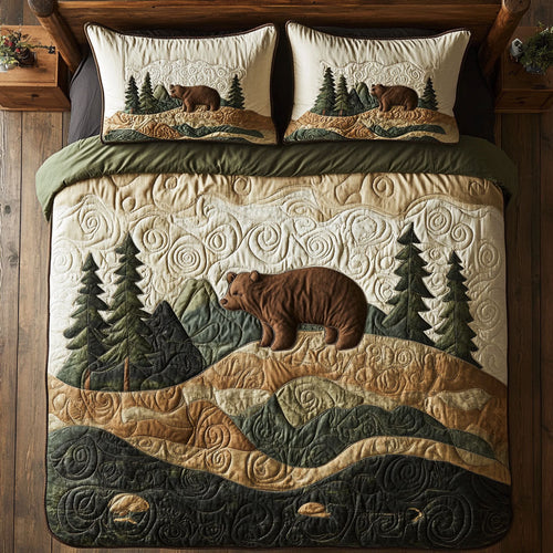 Brown Bear In Forest WY1102174CL Duvet Cover Set