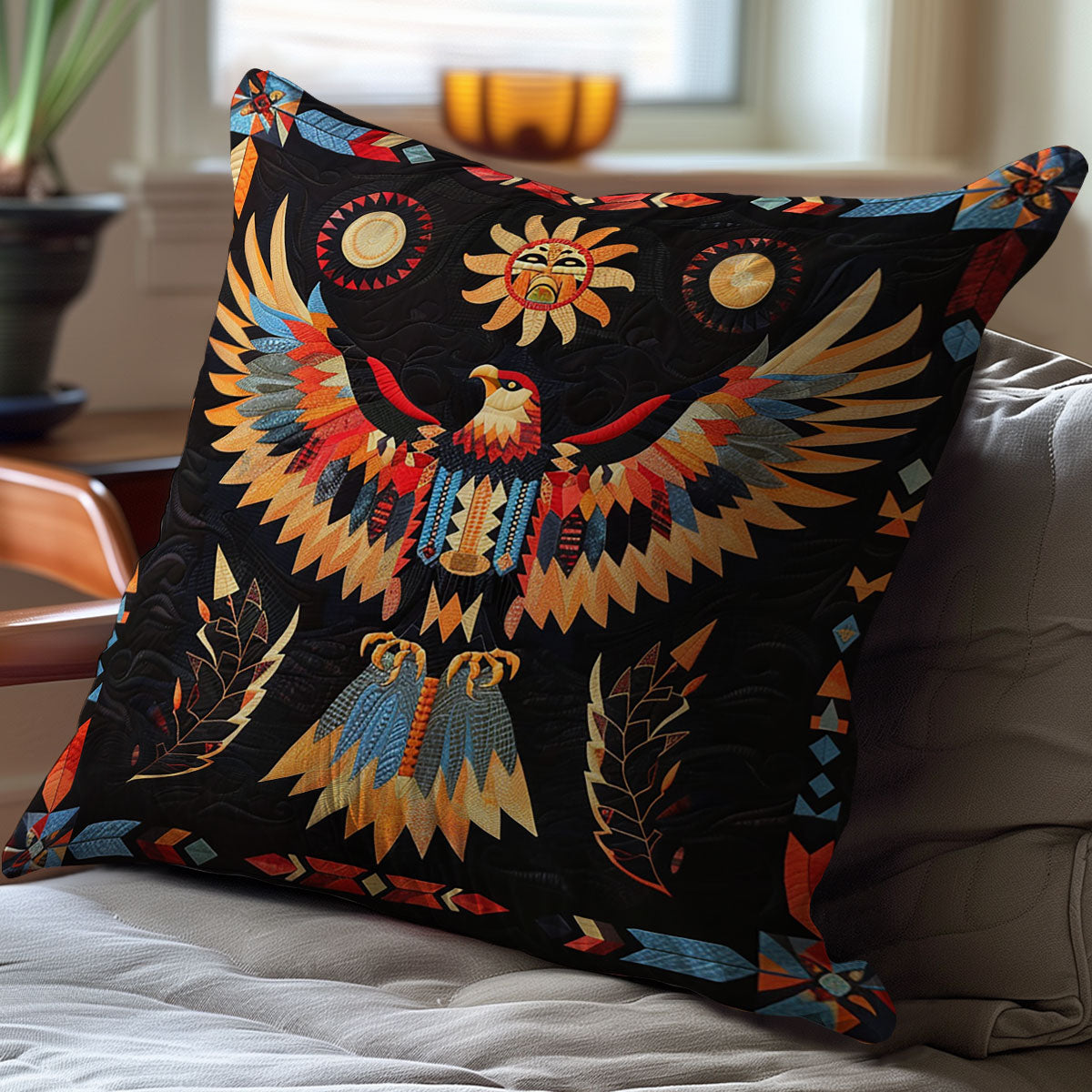 Native American Eagle WJ1710034CL Quilt Pillow Case