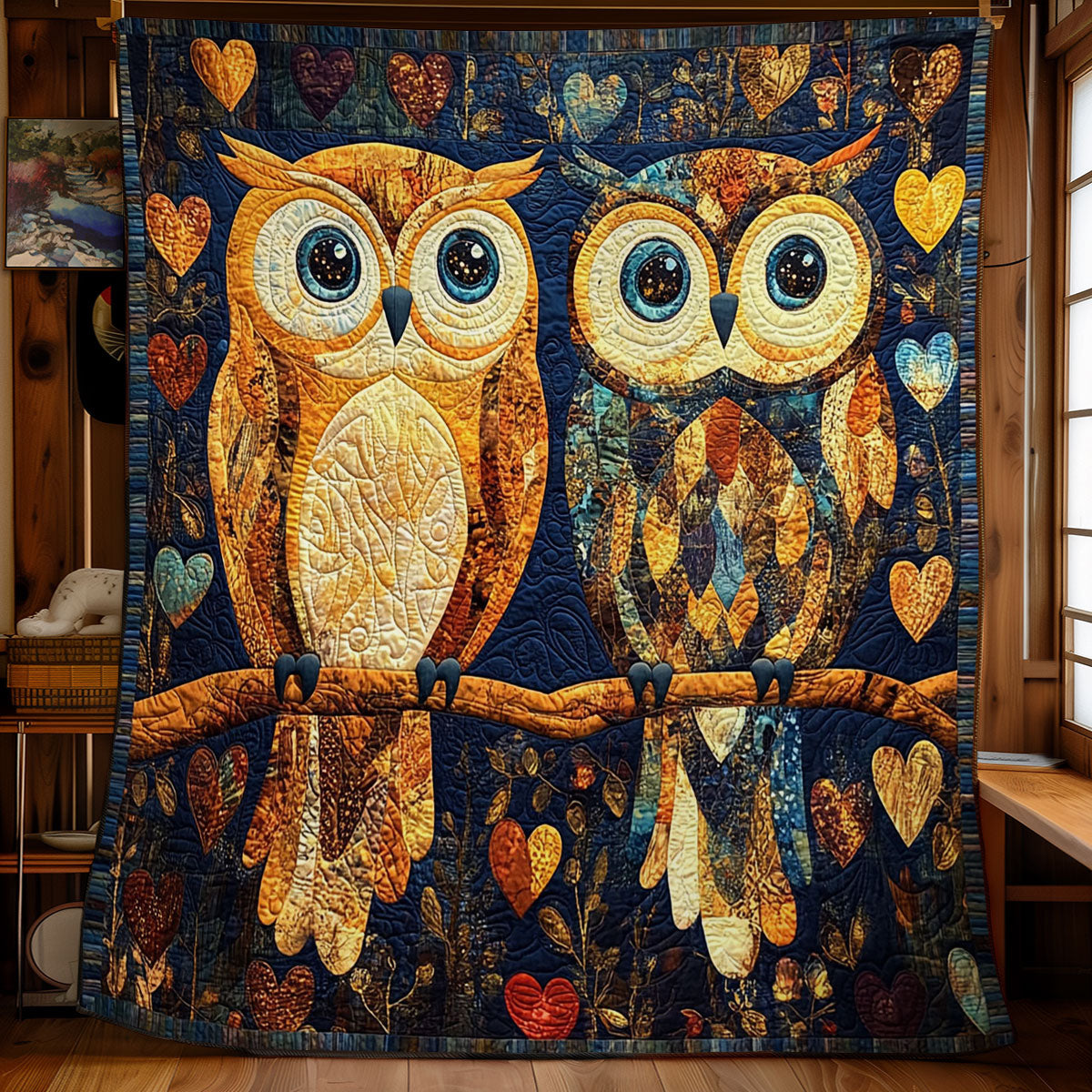 Vintage Couple Owl WY1502076CL Quilt