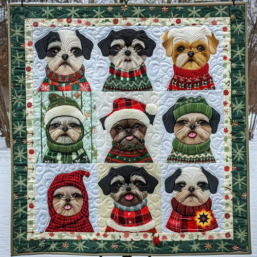 Schnauzer Funny Christmas WP1110018CL Quilt