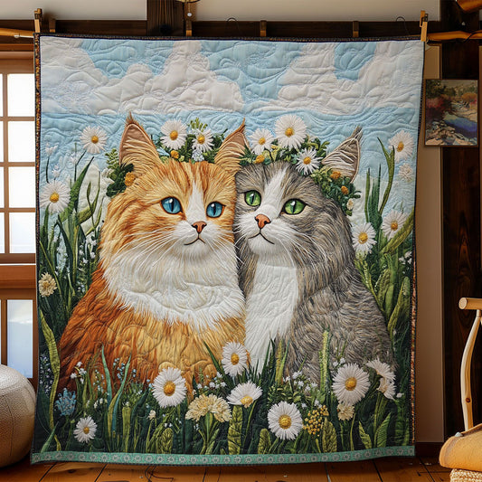 Cat Wildflowers WT1402098CL Quilt