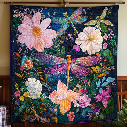 Flower Dragonfly Garden WY1811036CL Quilt