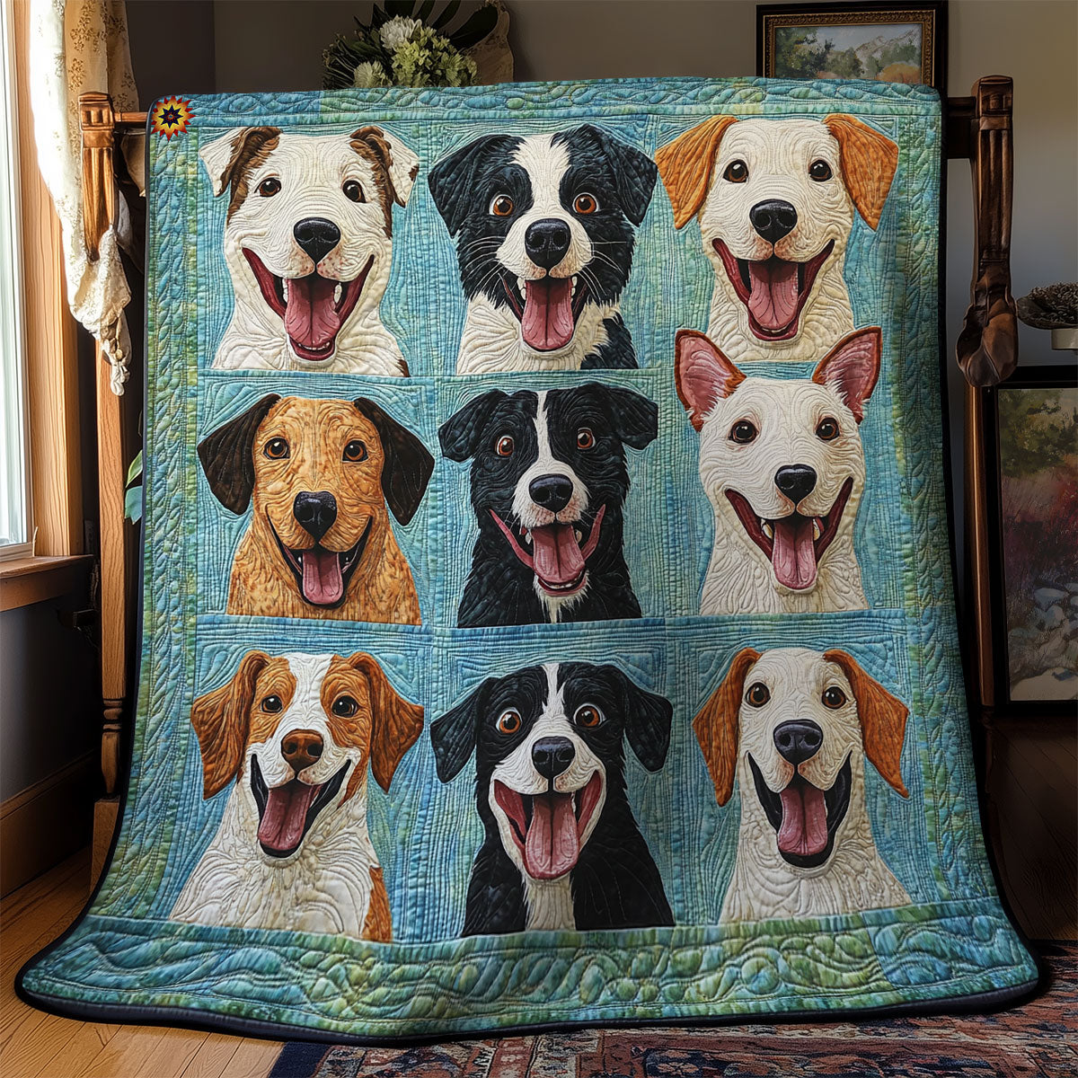 Happy Portrait Dog WY1311007CL Quilt