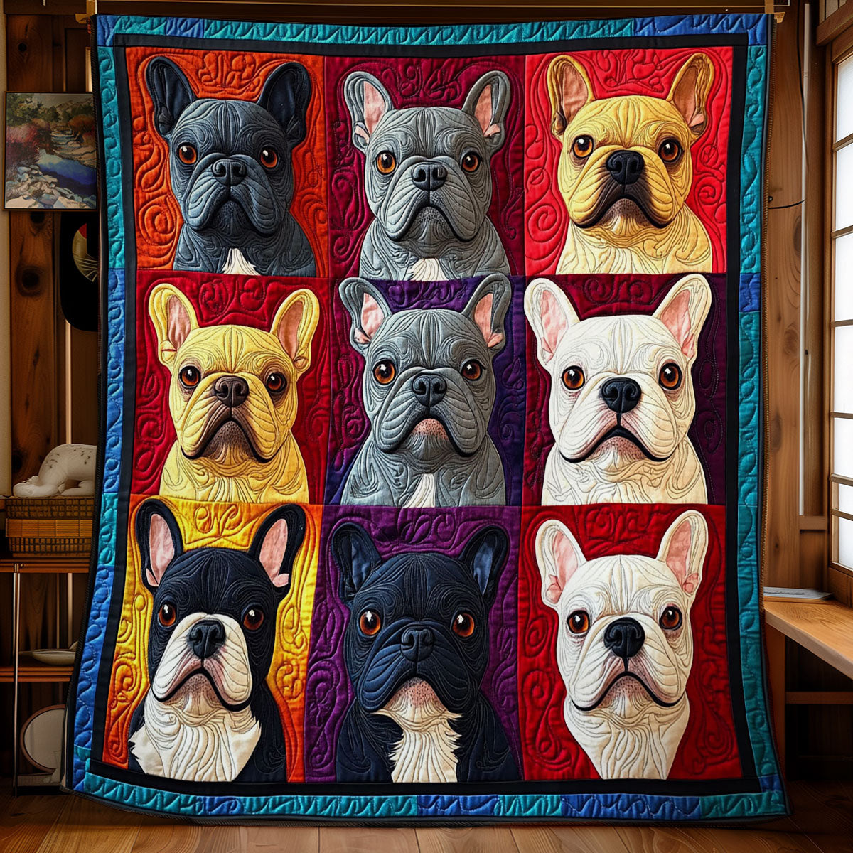 Bull Dog Portrait  WY0202008CL Quilt