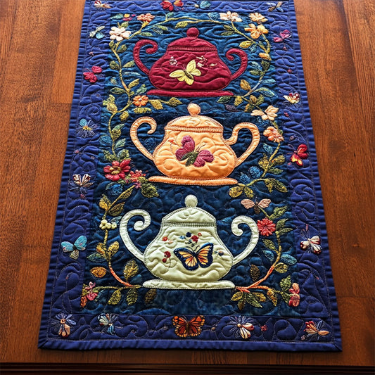 Teapot And Flower WY2802056CL Quilted Table Runner