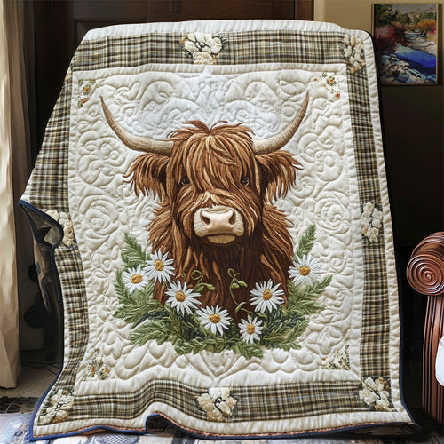 Daisy Meadow Highland Cow YR0801029CL Quilt
